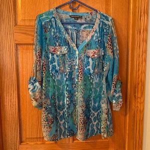 Print blouse-tunic length